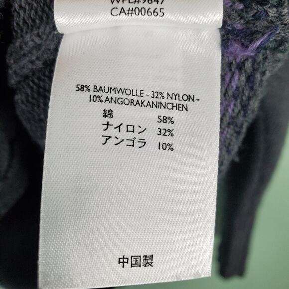 Eddie Bauer Collection Fair Isle Gray Purple Button Down Long Sleeve Sweater PL - Picture 7 of 7